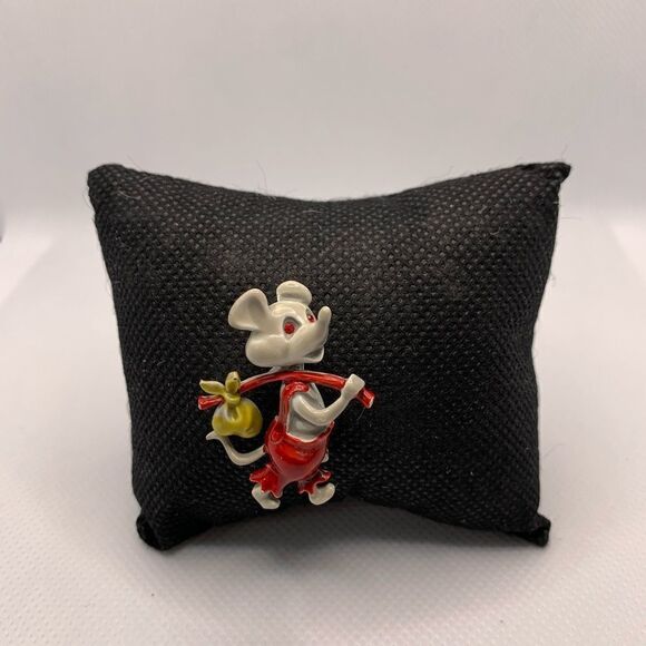 Vintage Enameled Hobo Mouse Brooch - Picture 1 of 2